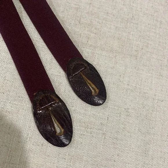 Vintage Martin Dingman Suspenders - Leather Tabs, Gold brass Adjustments - Picture 6 of 8